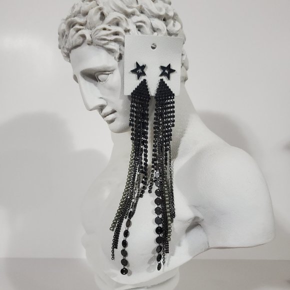 Navy, Gunmetal and Pearl Earring Set - Picture 1 of 8
